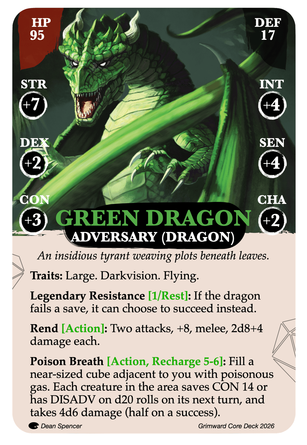 Green Dragon Adversary card